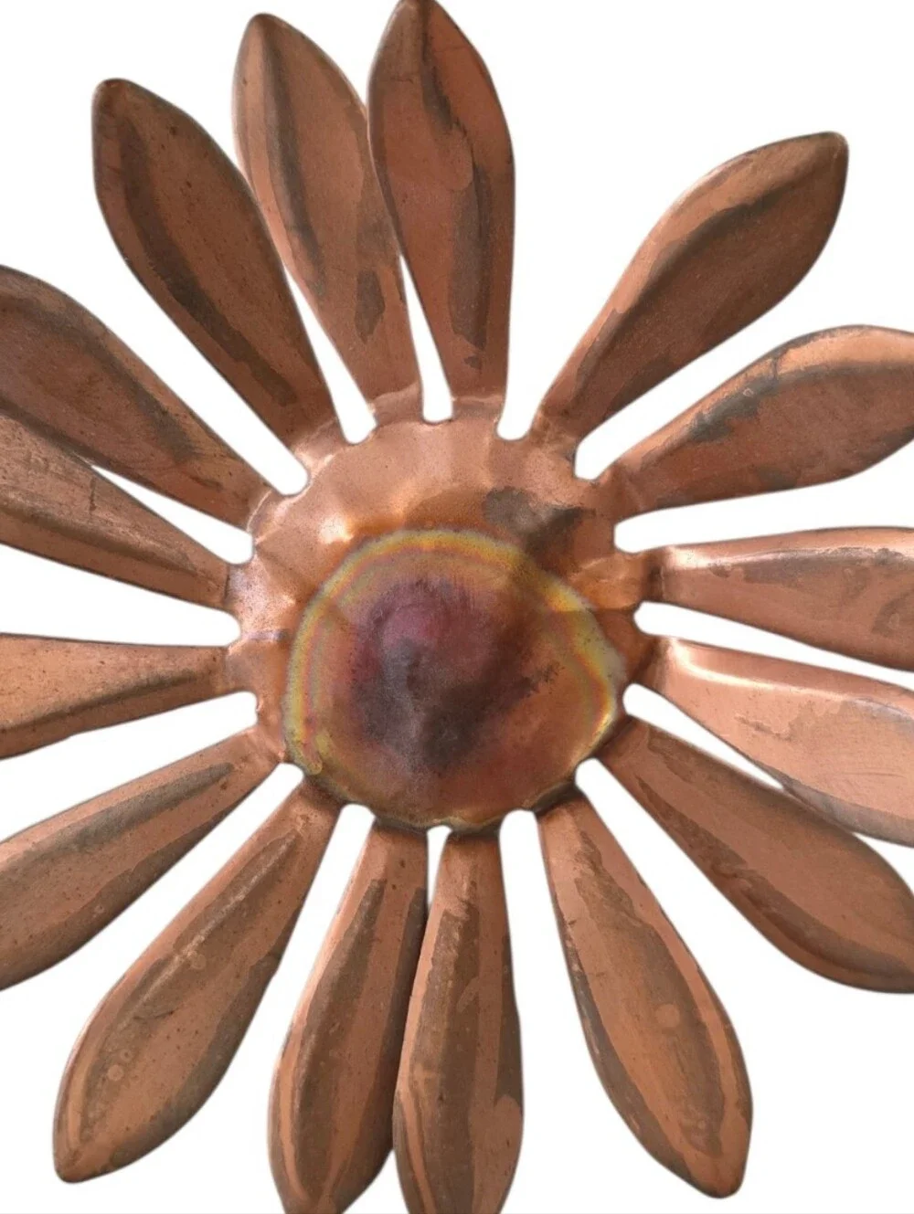 Vintage Brass and Copper Butterfly Flower Wall Sculpture MCM Decor 18” - Picture 3 of 8